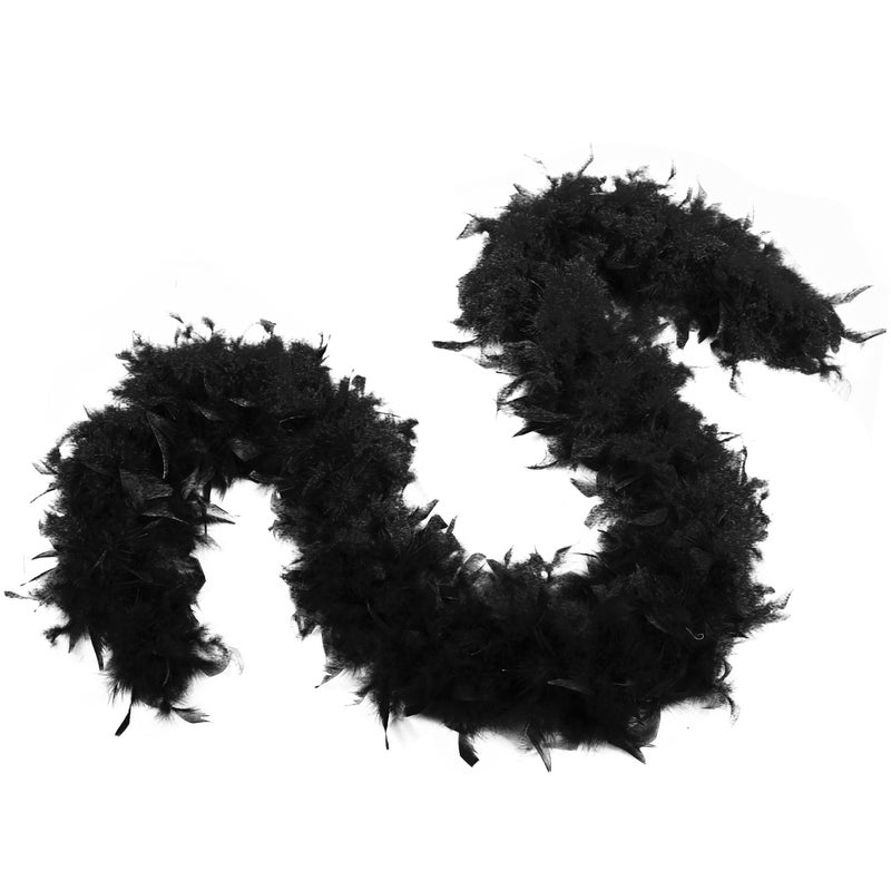 Flydreamfeathers 80 Gram, 2 yards Long Turkey Chandelle Feather Boa 10 Color, Great for Party, Wedding, Halloween Costume, Christmas Tree Decoration (Black) - Image 5